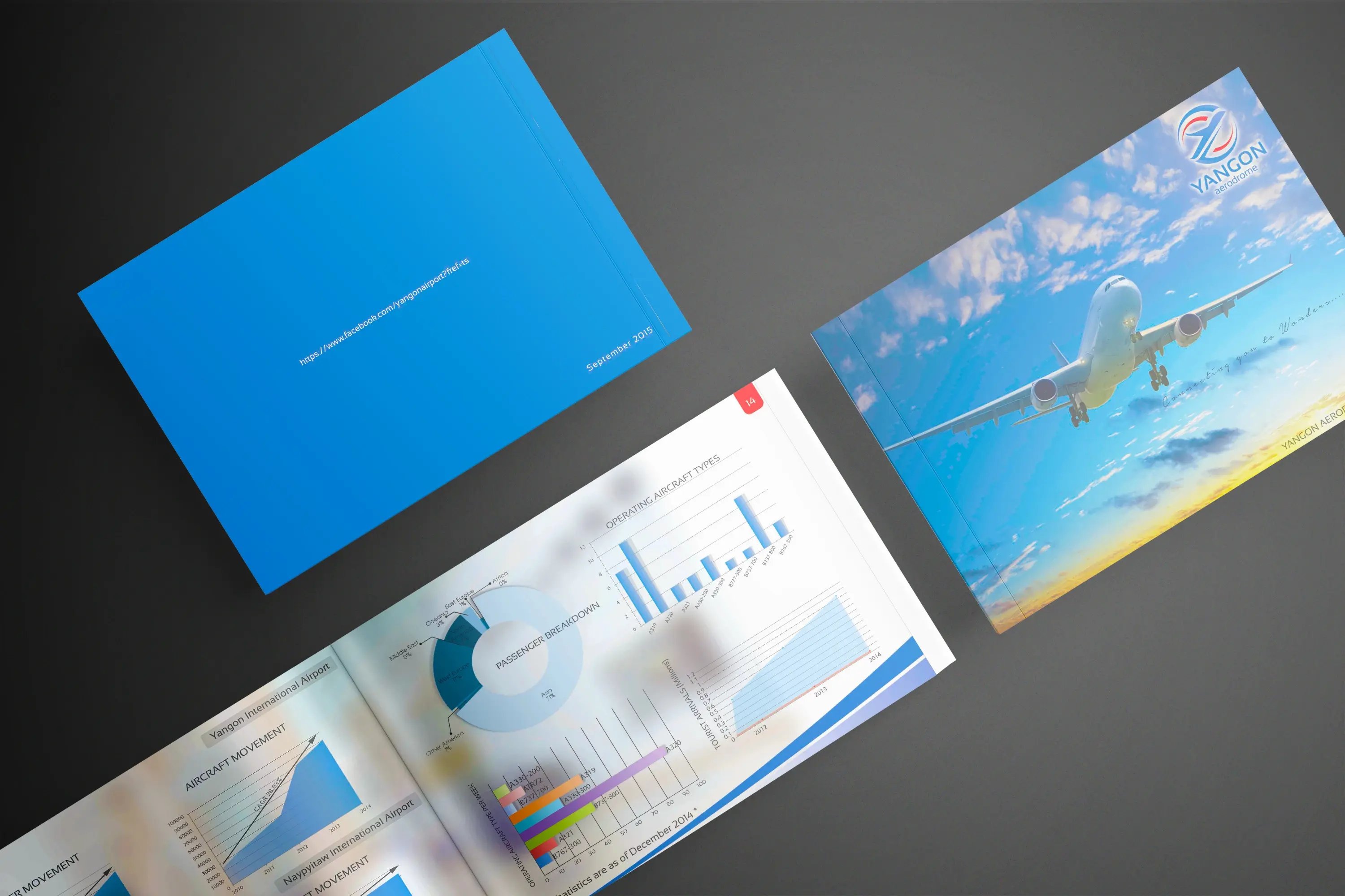 Yangon Aerodrome Profile Book Design with Beautiful Infographic